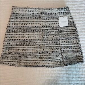 Altar'd State Black and White Tweed Mini Skirt